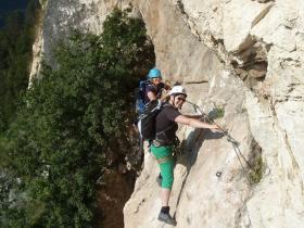 Klettersteig gehen - Quergang im Mori Klettersteig