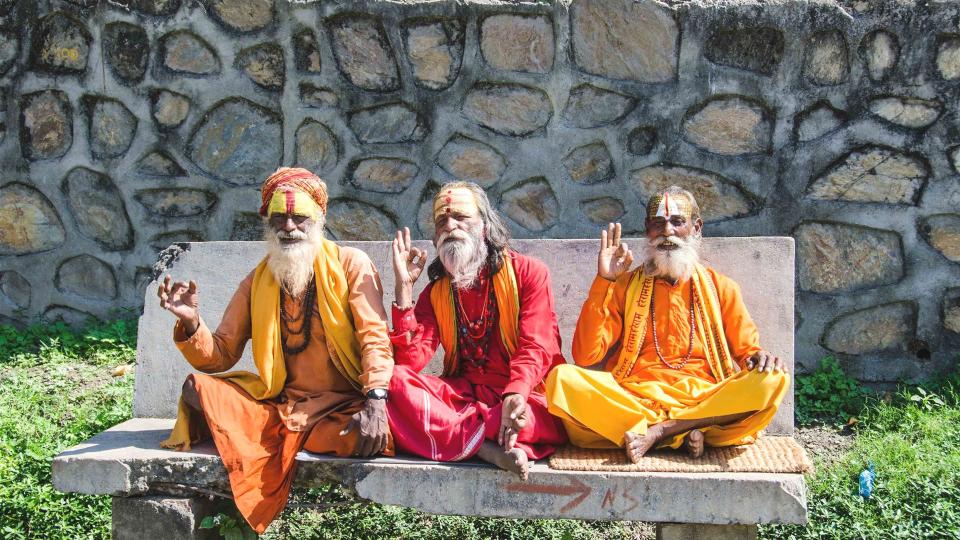 Die heiligen Männer in Kathmandu während unserer Nepal-Reise