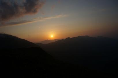 E5 Alpenüberquerung Bergschule Oberallgäu: Sonnenuntergang - Kemptner Hütte