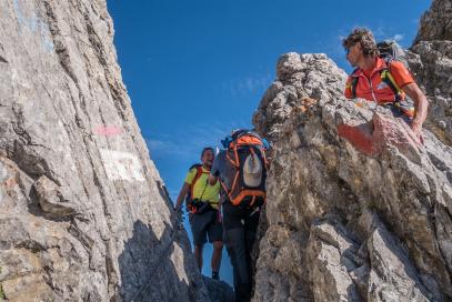 E5 Alpenüberquerung Bergschule Oberallgäu: Seescharte Sonne