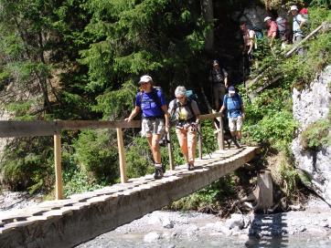 E5 Alpenüberquerung Bergschule Oberallgäu: Brücke untere Lochalm