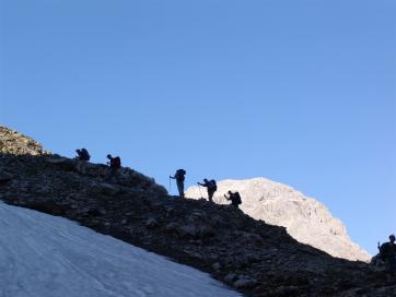 E5 Alpenüberquerung Bergschule Oberallgäu: Parseier Spitze Blick