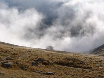 E5 Alpenüberquerung Bergschule Oberallgäu: Nebel Martin Busch Hütte