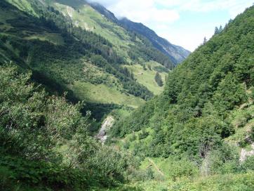 Alpenüberquerung E5 Oberstdorf-Meran: über dem Sperrbach