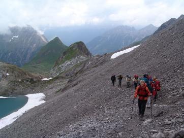 Alpenüberquerung E5:  Über dem oberen Seewiese