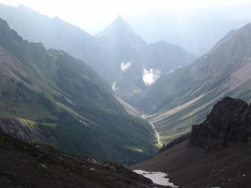Alpenüberquerung E5 Oberstdorf-Meran: Abstieg in das Zammer Loch