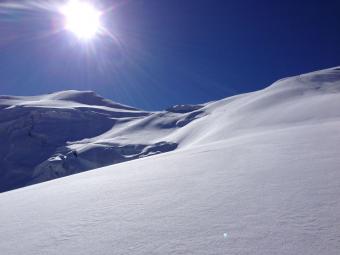 Piz Palue Skibesteigung: Gletscher