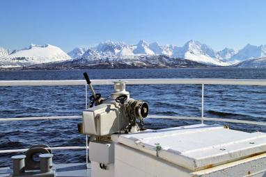 Skitouren mit Schiff in Norwegen: Meerblick